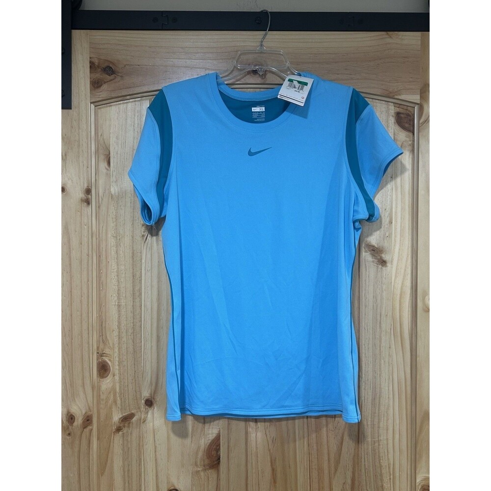 Nike Dry Fit Breathable Womens Turquoise XL Short Sleeve Shirt NWT
